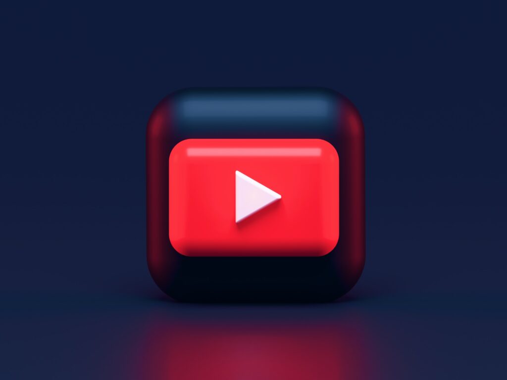 YouTube logo fond bleu