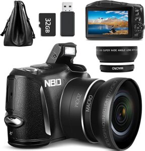 NBD Appareil Photo numérique 4K ，Caméra vidéo Appareil Photo Compact 48MP Zoom numérique 16x et caméra de vlogging